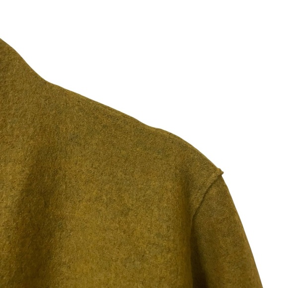 Eileen Fisher Mustard Open Front Cardigan Small Petite Merino Wool Lagenlook - Picture 4 of 9